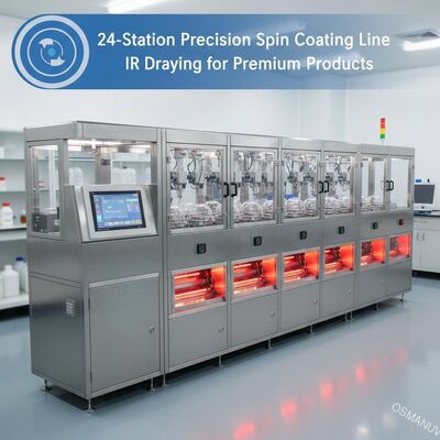 プレミアム製品のためのIR固化付き24ステーション精密スピンコーティングライン