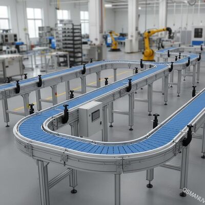自動生産ラインのための長さ,幅,高さをカスタマイズできるモジュール式ベルトコンベヤーシステム