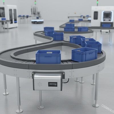 柔軟な連鎖輸送機 調整可能な回転半径,スペース節約設計,産業自動化のためのエネルギー効率の高いモーター