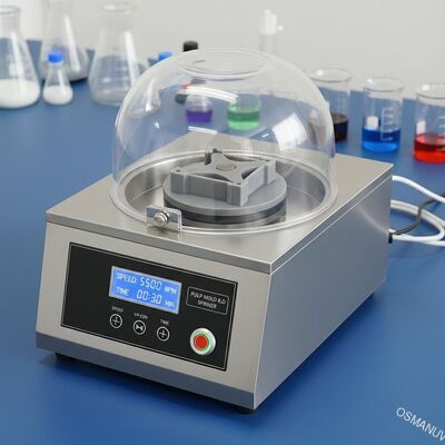 パルプ・モールド・フード・ボックスのための単ステーションスピンコーティング・マシン R&D - プログラム可能な速度 100-10,000 RPM 調節可能な固定装置と配方開発