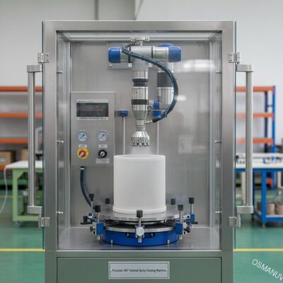 精密度360° インテリアススプレーコーティングマシン 工業用容器&家具部品のパルプ・モールディング用 - 調整可能なコーティング厚さ5〜50ミクロン