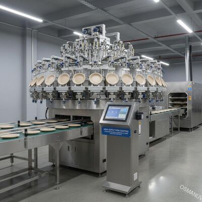 成形パルプ食器用高出力スピンコーティング生産ライン - カスタマイズ可能なパラメータを備えた24ステーション内部コーティングシステム