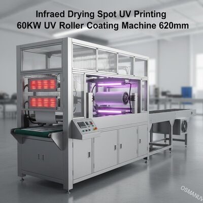 赤外線乾燥の点の紫外線印字機、60KW紫外線ローラーのコータ620mm