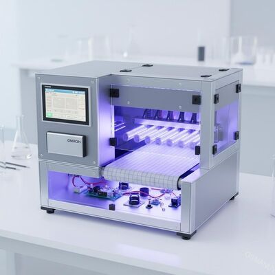 omronはMachineteのflonのコンベヤー ベルトLCD LEDの接着剤のQuickiy紫外線治癒の紫外線治癒機械を中継で送る