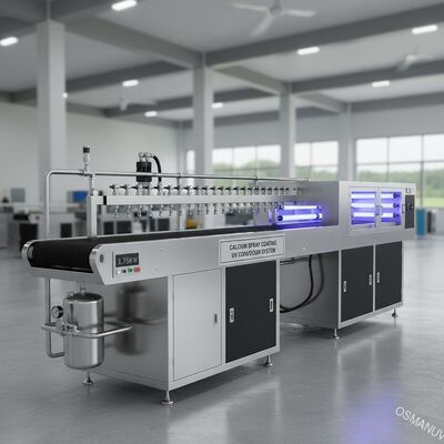 カルシウム吹き付け塗装機械/紫外線コンベヤ・システム1800mmの長さ3.75KW