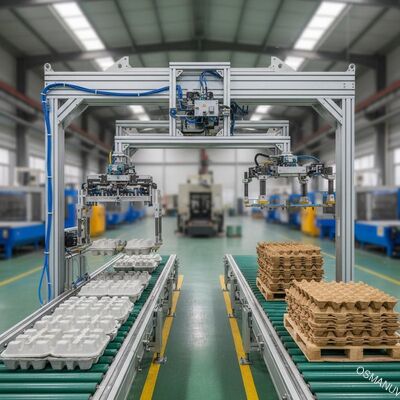 パルプ成形用高効率自動ガントリーロボット - 湿式および乾式金型用カスタマイズされたハンドリングおよびスタッキングシステム