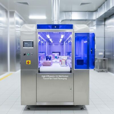食品包装用高効率UV殺菌トンネルUV-C（253.7 nm）| 99.9%病原体除去