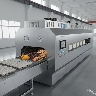 パルプモールドおよびバルク食品用工業用マイクロ波乾燥トンネル - 連続コンベアシステム