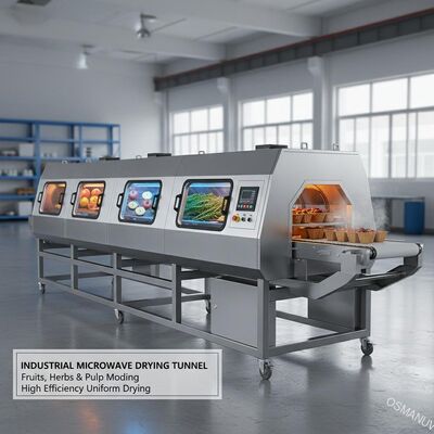 果物、ハーブ、パルプ成形用工業用マイクロ波乾燥トンネル - 高効率均一乾燥