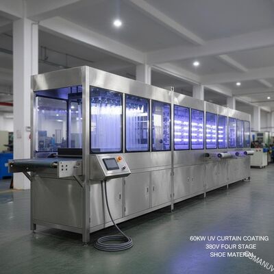 60KW靴材料のために運ぶ紫外線カーテンのコータ380V 4の段階