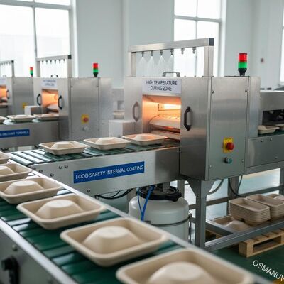 熱水オイル 高温 食品安全 テーブルウェア トレイ ボウル 内部コーティング 製造ライン 紙パルス 鋳造