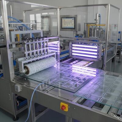 UVコーティング 生産ライン グラスアクリルシートのためのUV粘着剤によるUVエボス