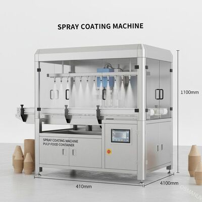 1100mm *410mm *1100mm パルプ食品容器のためのスプレーコーティングマシン