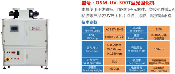 7KW 10m/サーキット ボードのための分のOmronのリレー紫外線治癒機械