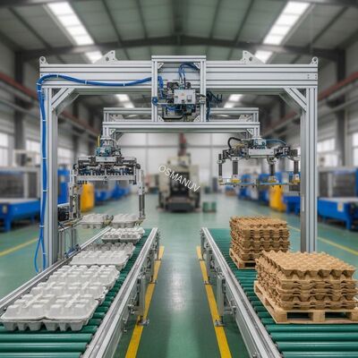 High-Efficiency Automated Gantry Robot for Pulp Molding - Customized Handling and Stacking System for Wet and Dry Molds