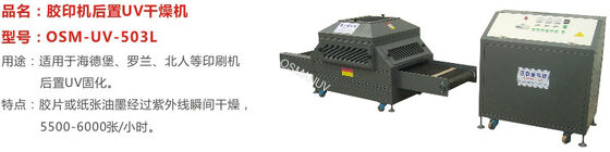 3 UV lamps Black The printing press is UV cured after setting uv curing equipment